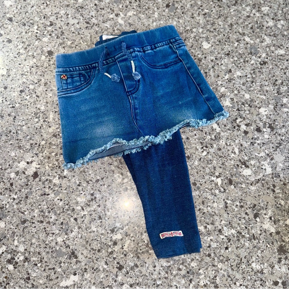 Hudson l Blue Denim Skirt with Leggings l Girl’s Size 12M